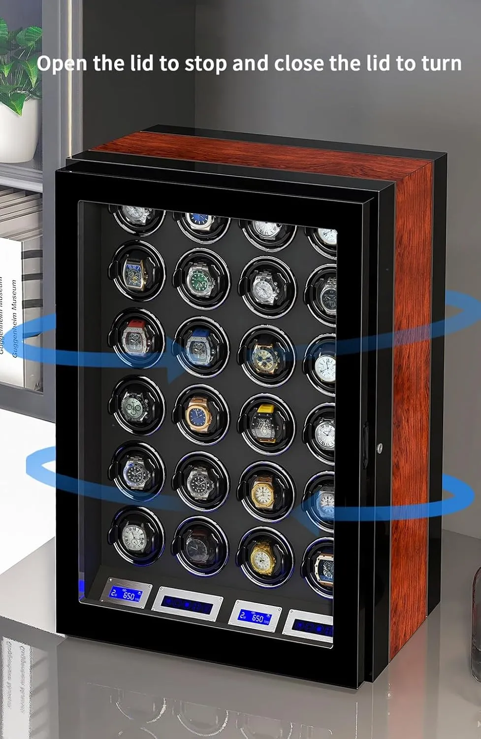 Watch Winder for 9 Automatic Watches with 9 Watch Storages Wood Shell Piano Finish Silent Motor Watch Turner (C 9 0)