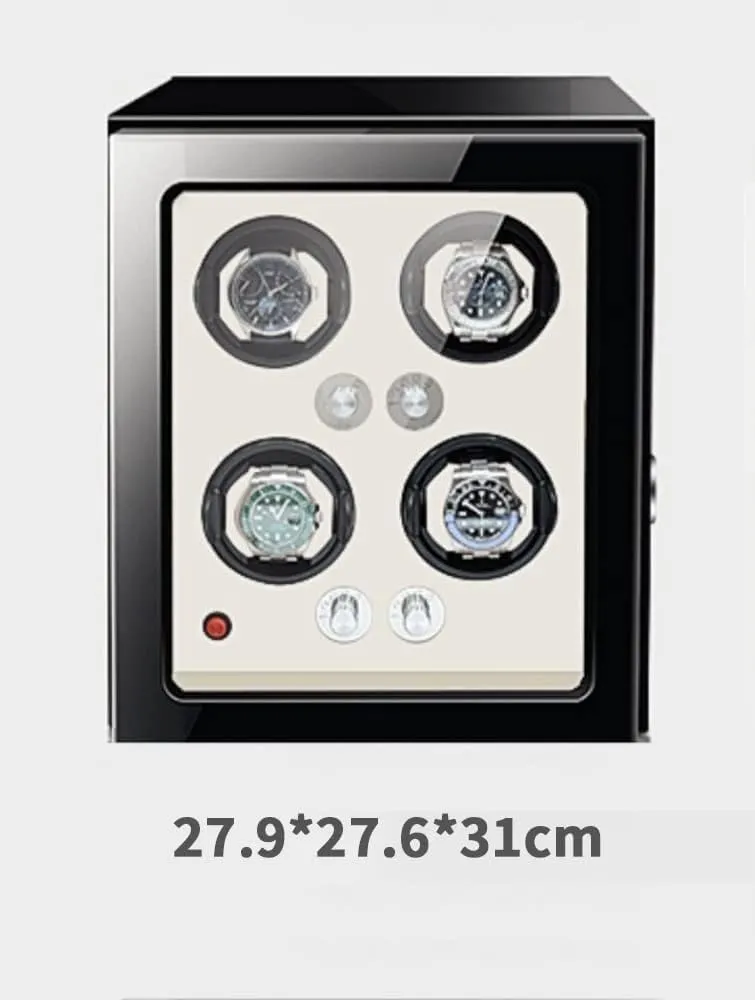 Watch Winder for Automatic Watches with Super Quiet Japanese Motor for 2 3 4 6 9 Watch Storage Display Box with LED Lights Luxury Mechanical Watch Storage Case(White,4 0)