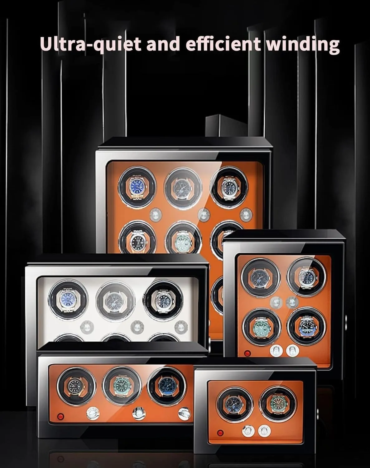 Watch Winder for Automatic Watches with Super Quiet Japanese Motor for 2 3 4 6 9 Watch Storage Display Box with LED Lights Luxury Mechanical Watch Storage Case(White,4 0)