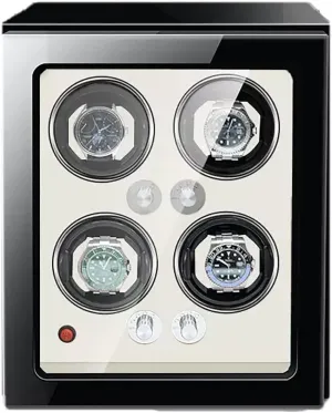 Watch Winder for Automatic Watches with Super Quiet Japanese Motor for 2 3 4 6 9 Watch Storage Display Box with LED Lights Luxury Mechanical Watch Storage Case(White,4 0)
