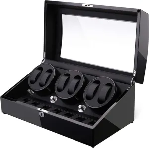 Watch Winder Watch Winder Box for 6 Automatic Watches   7 Storage Quiet Motor Wood Shell Piano Paint Exterior Large Capacity Watch Winder