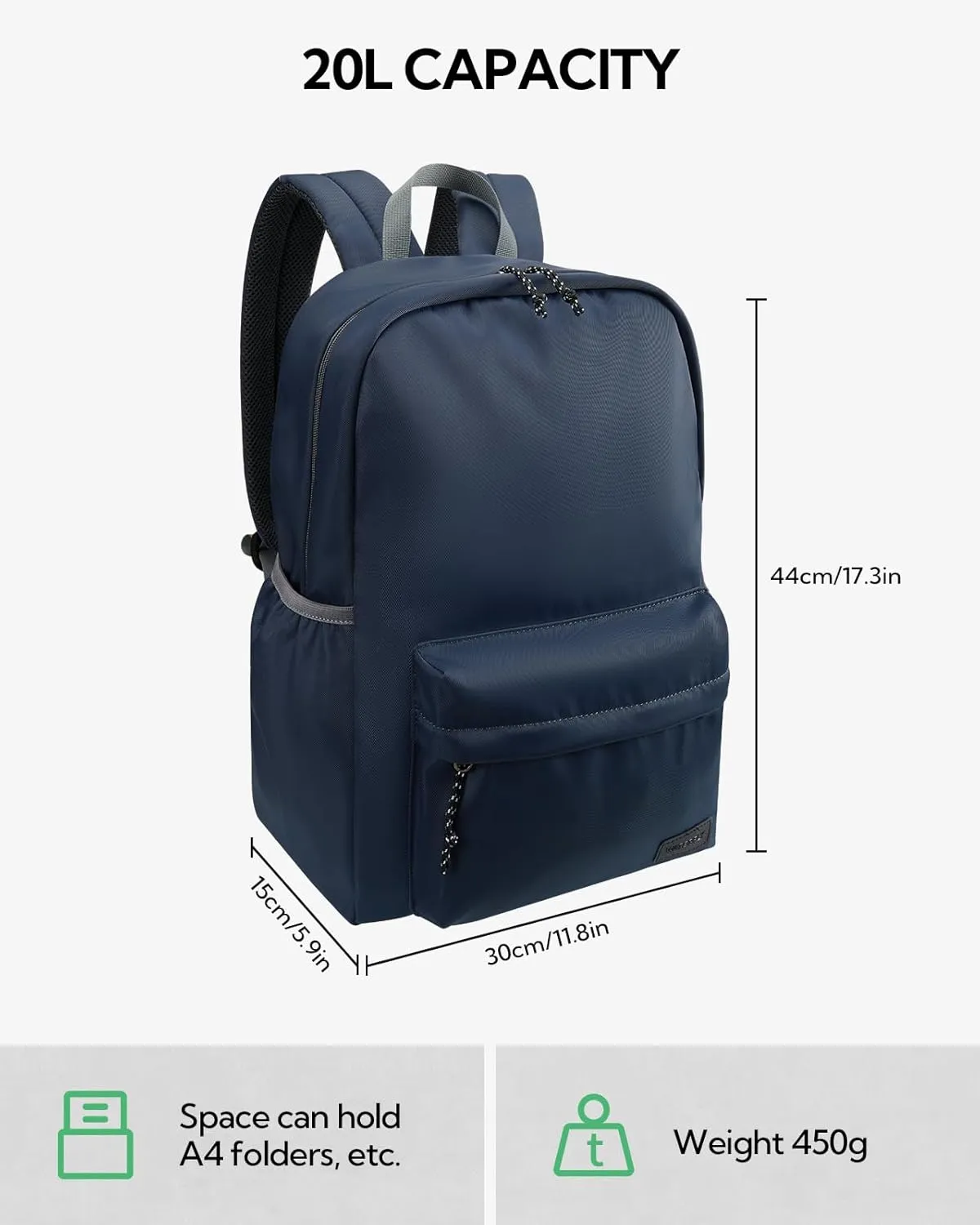 WATERFLY Lightweight Daypack Travel Backpack: 20L Durable Day Pack Fashion Causal Lightweight Airplane Travel Bags for Women Men Adult Work Vacation Hiking Backpacks