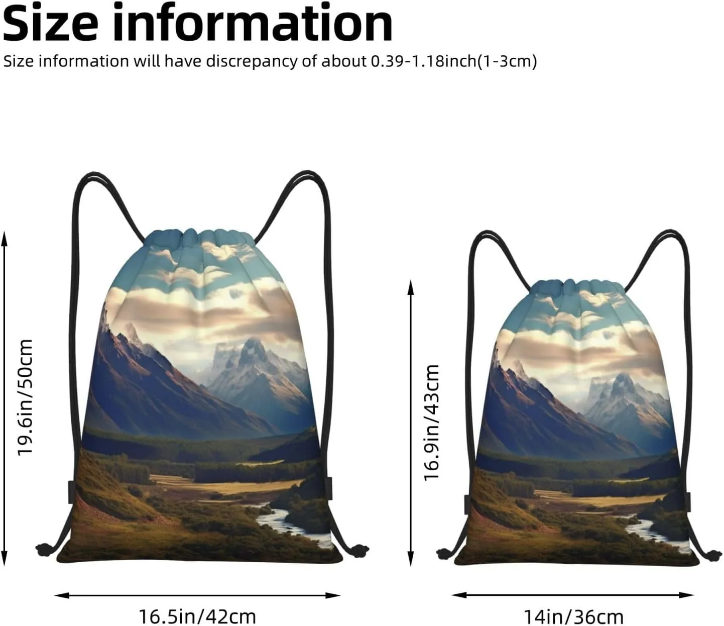 Waterproof Drawstring Gym Bag for Men Cook National Park Mountain Landscape Drawstring Backpack for Women Cinch Sack Sports Sackpack Small