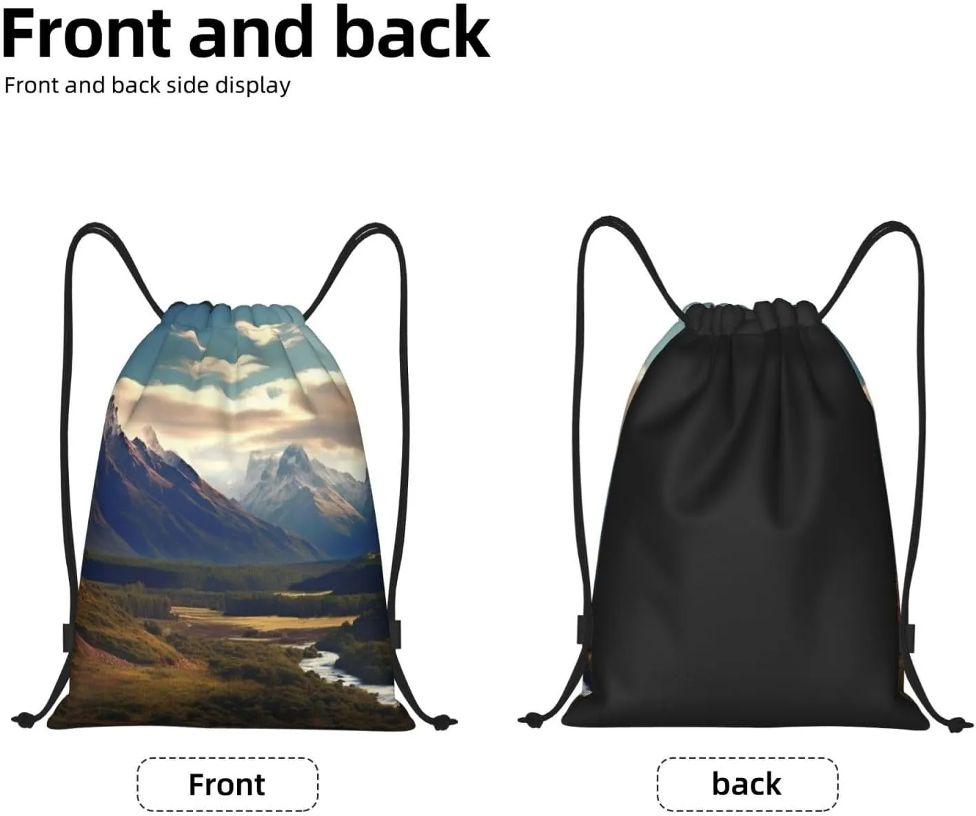 Waterproof Drawstring Gym Bag for Men Cook National Park Mountain Landscape Drawstring Backpack for Women Cinch Sack Sports Sackpack Small
