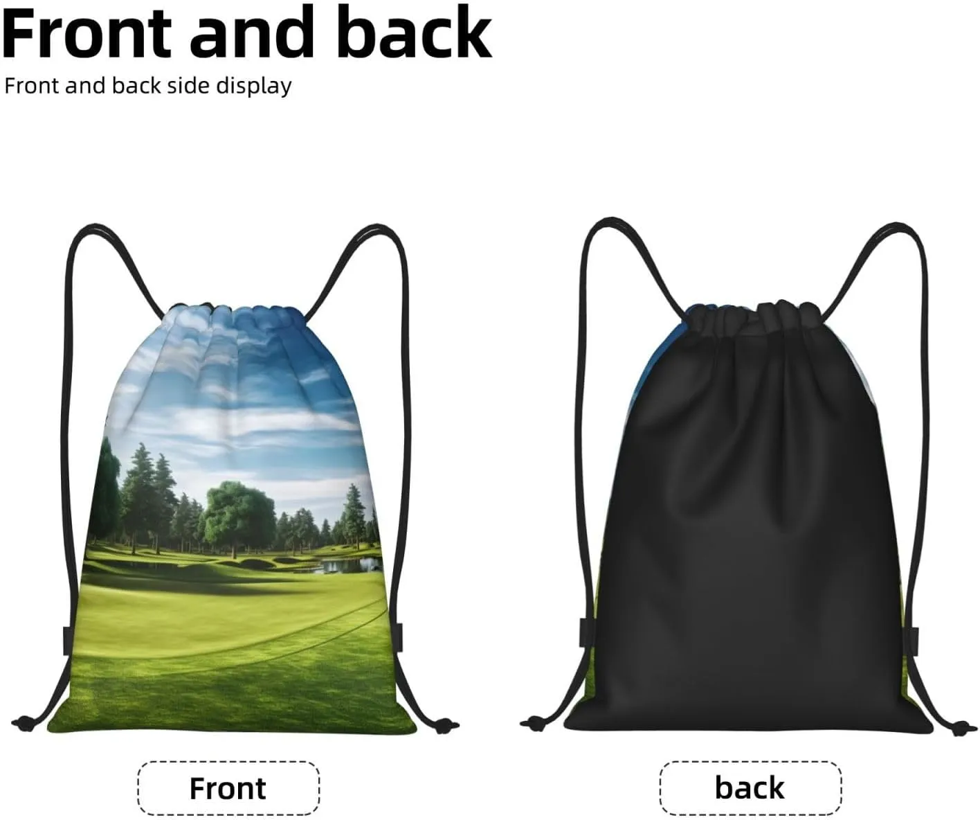 Waterproof Drawstring Gym Bag for Men Golf Course Lawn Drawstring Backpack for Women Cinch Sack Sports Sackpack Medium