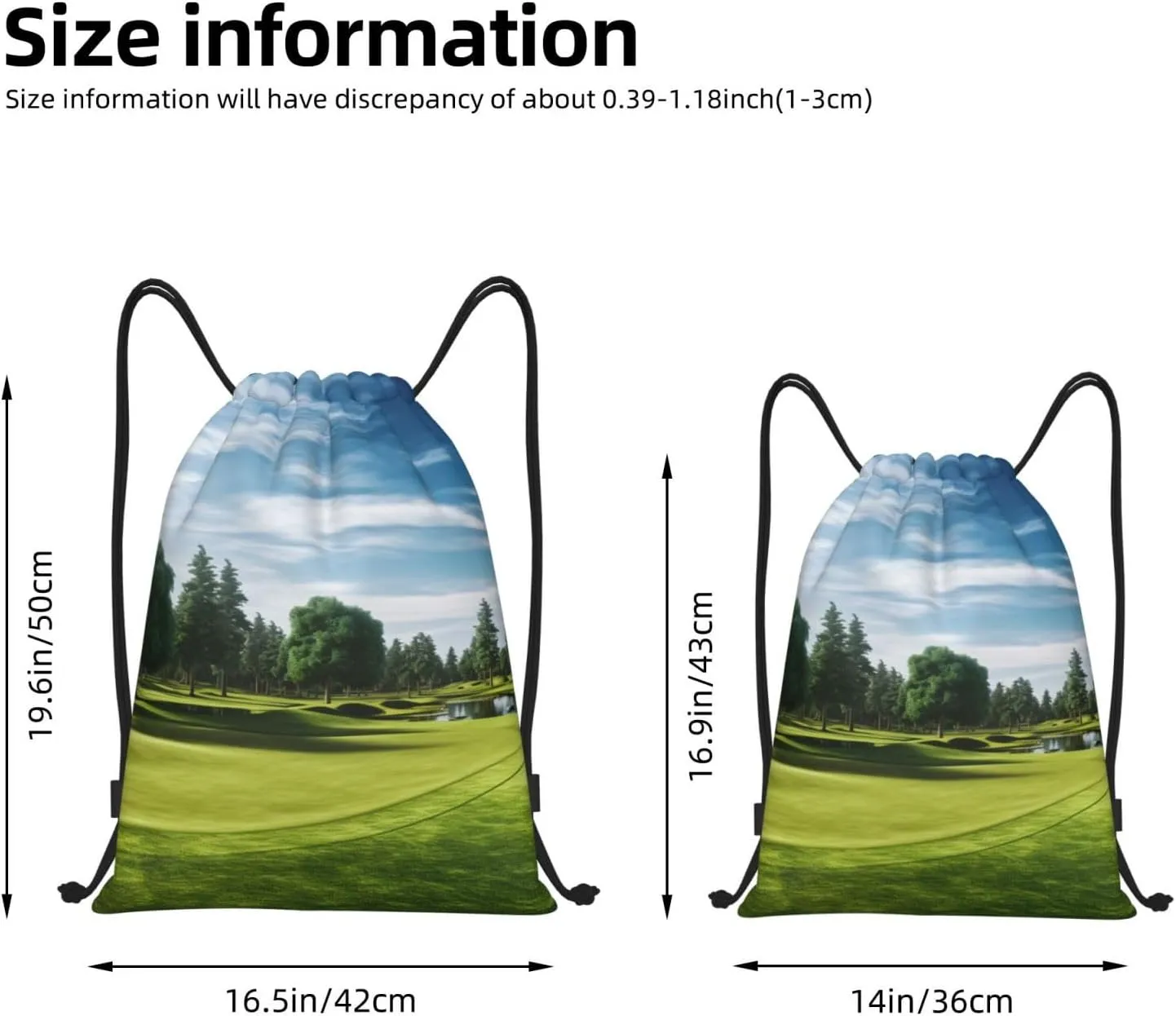 Waterproof Drawstring Gym Bag for Men Golf Course Lawn Drawstring Backpack for Women Cinch Sack Sports Sackpack Medium