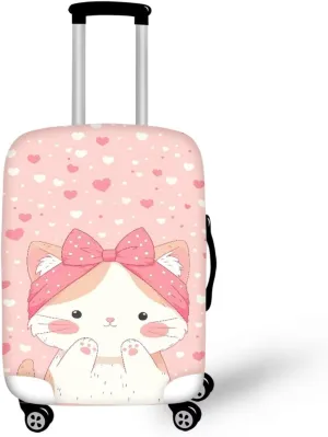 Waterproof Luggage Cover, Stylish Travel Bags Protector Portable Zippered Bottom Easy to Install Lightweight Suitcase Covers for Business Trips Cute Cats