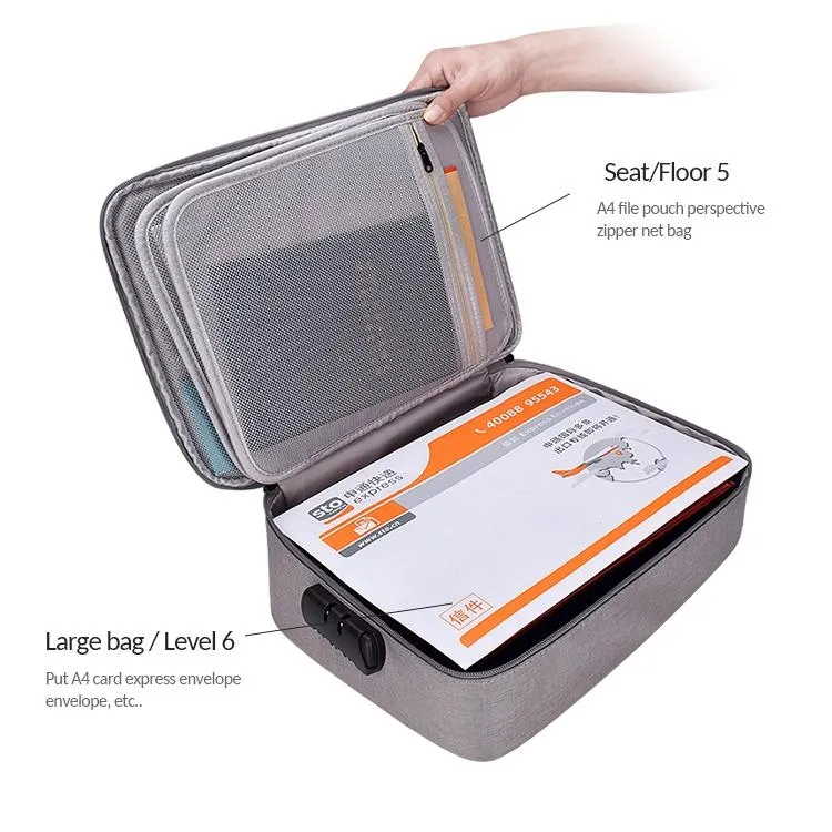 Waterproof Multi-layer Laptop Bag with Password Lock - Black