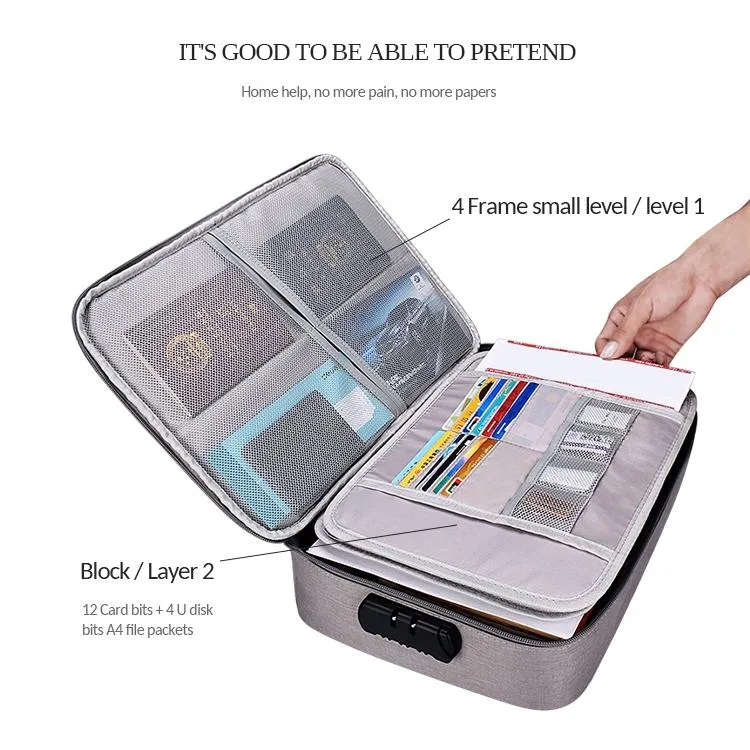 Waterproof Multi-layer Laptop Bag with Password Lock - Black