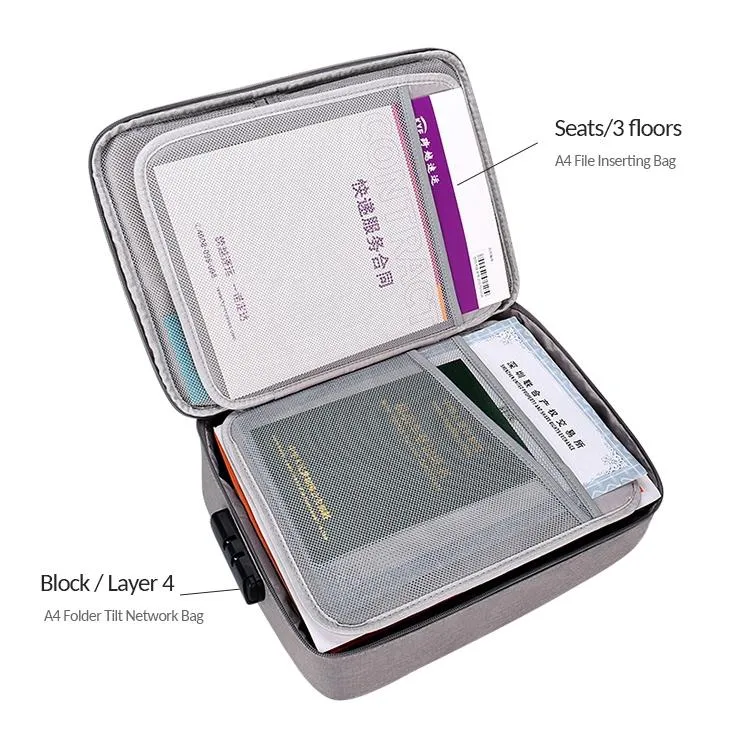 Waterproof Multi-layer Laptop Bag with Password Lock - Black