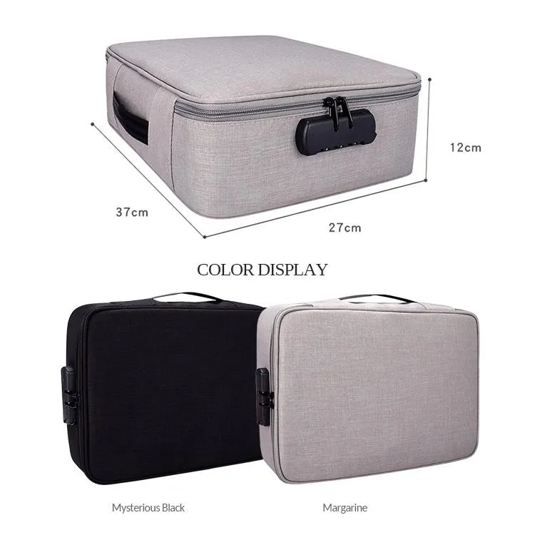 Waterproof Multi-layer Laptop Bag with Password Lock - Black
