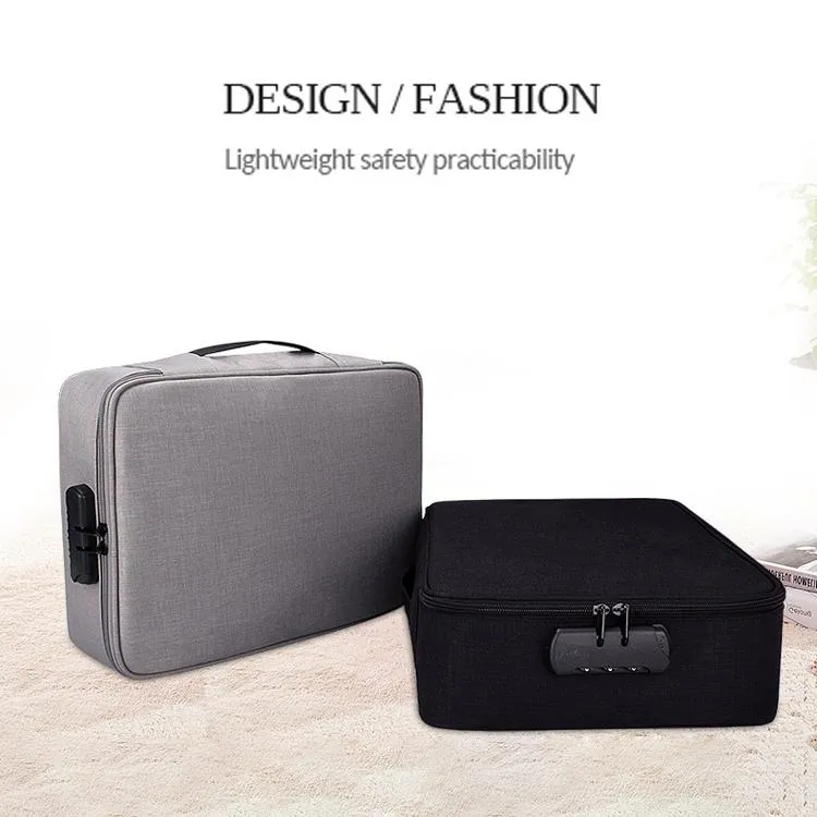 Waterproof Multi-layer Laptop Bag with Password Lock - Black