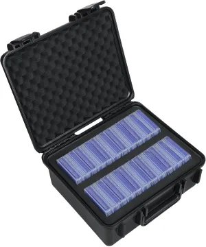 Waterproof Toploader Storage Box for 3" x 4" 35PT Rigid Card Holder, Trading Card Case Holds 300 Toploaders, Fit Sport Card with ONE Touch Magnetic Card Holder