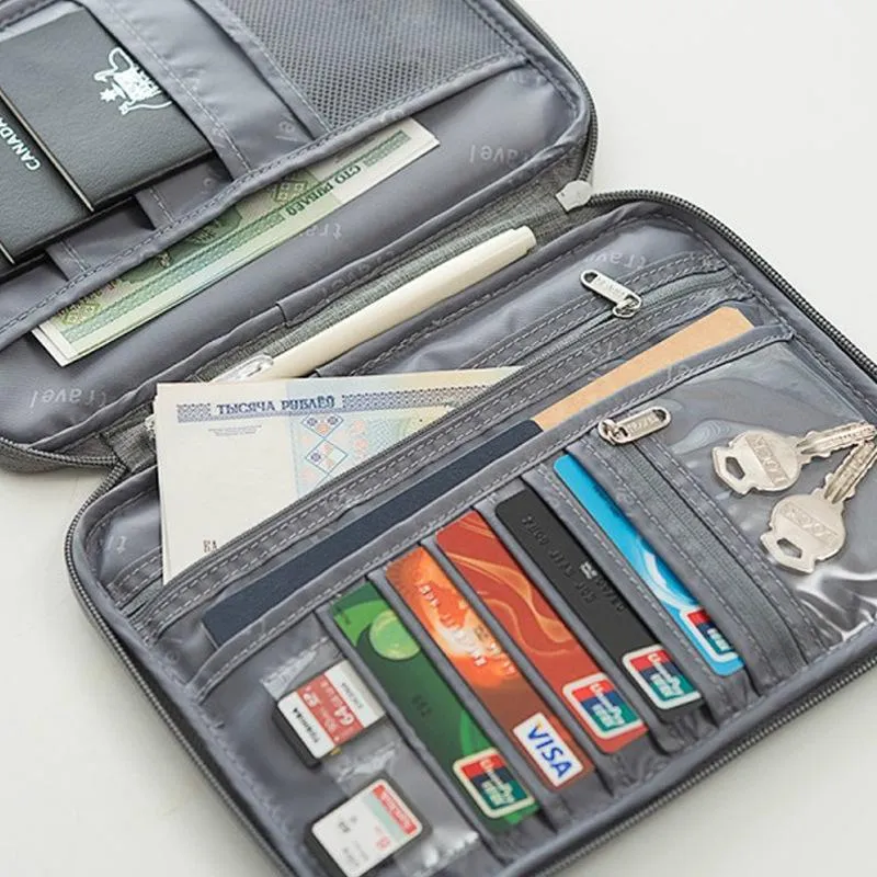 Waterproof Travel Document Bag Black Large - Blue Small