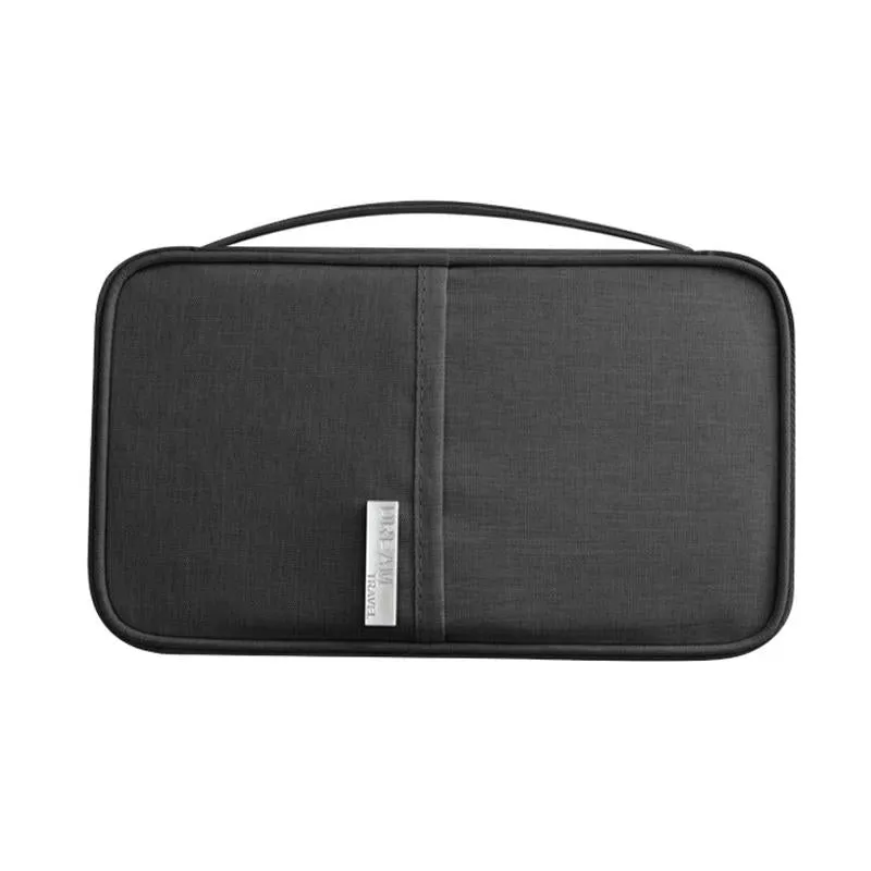 Waterproof Travel Document Bag Black Large - Blue Small