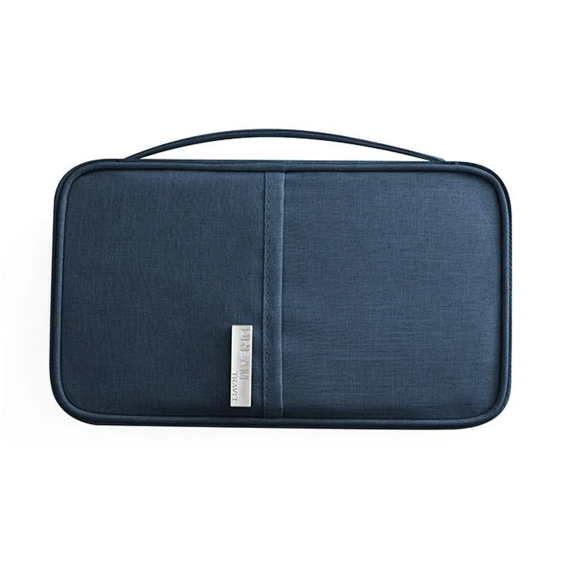 Waterproof Travel Document Bag Black Large - Blue Small