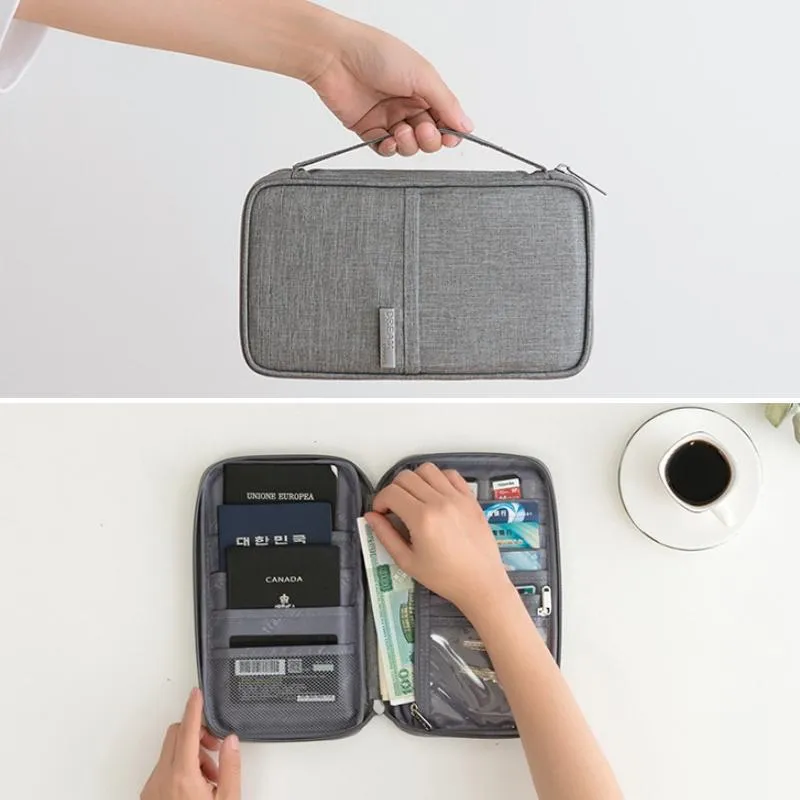 Waterproof Travel Document Bag Black Large - Gray Large