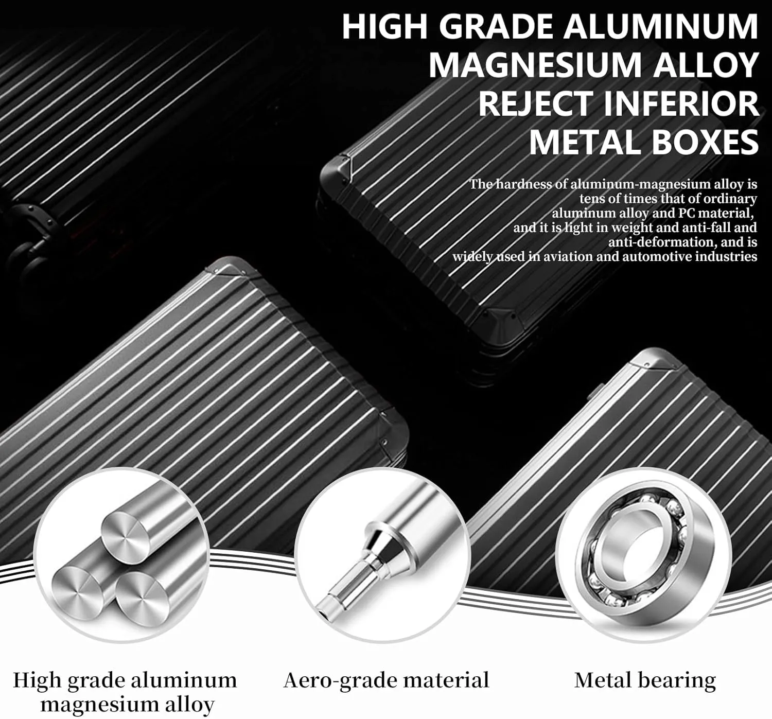 WEICHEN All Aluminum Magnesium Alloy 20 inch Carry On Luggage with Wheels and TSA Lock, 37.5L Hard Case Travel Luggage Carry On Suitcase 22x14x9 Airline Approved Grey Hardside Carry On Luggage