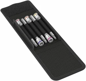Wera - 5003345001 5Piece 100mm Long 1/4" Sq. Drive Holding Function Hex Socket Set, 003345