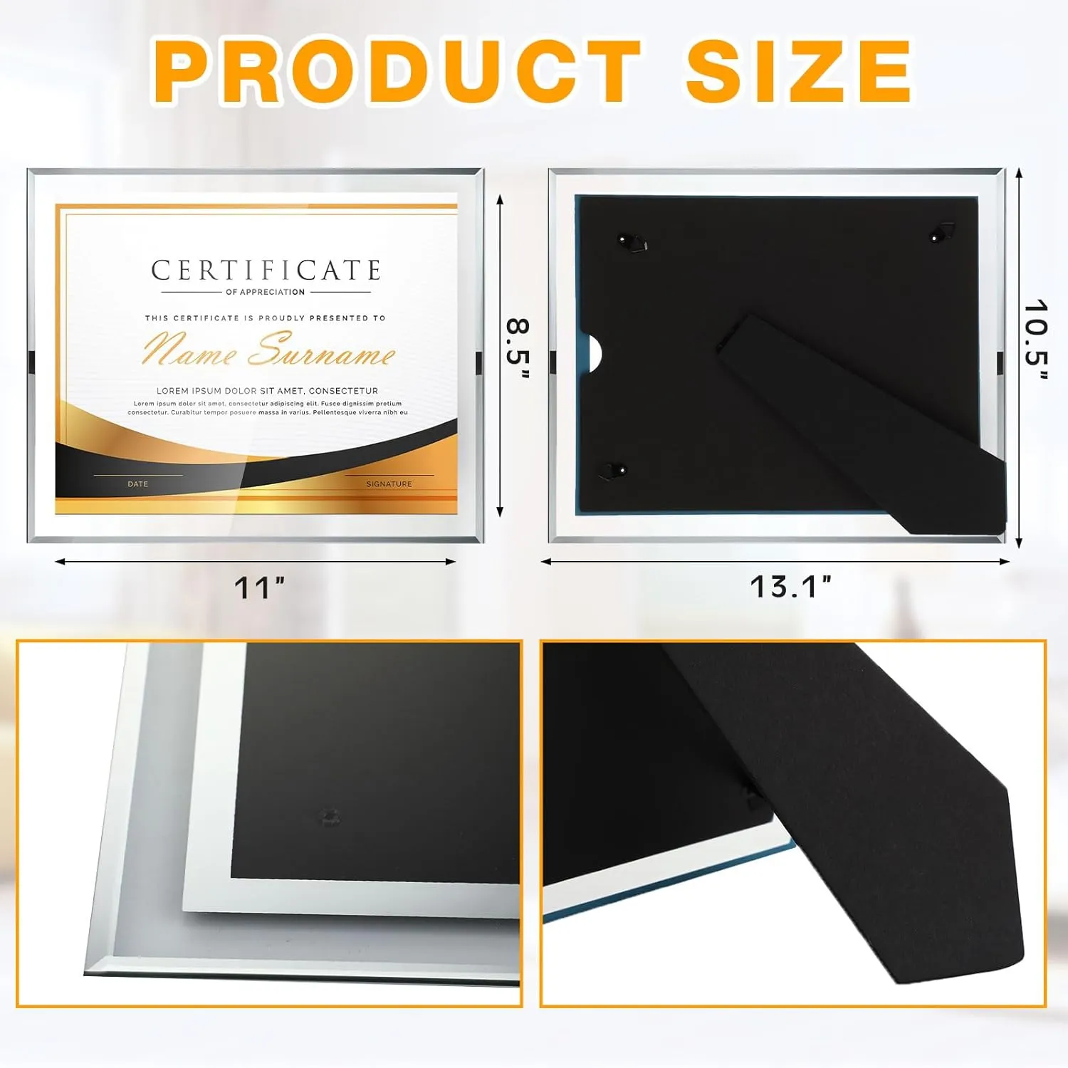 Wesiti 12 Pcs Glass Certificate Frames Picture Frames Set Clear Diploma Frames Document Frames for Photo Gift Award Tabletop Display