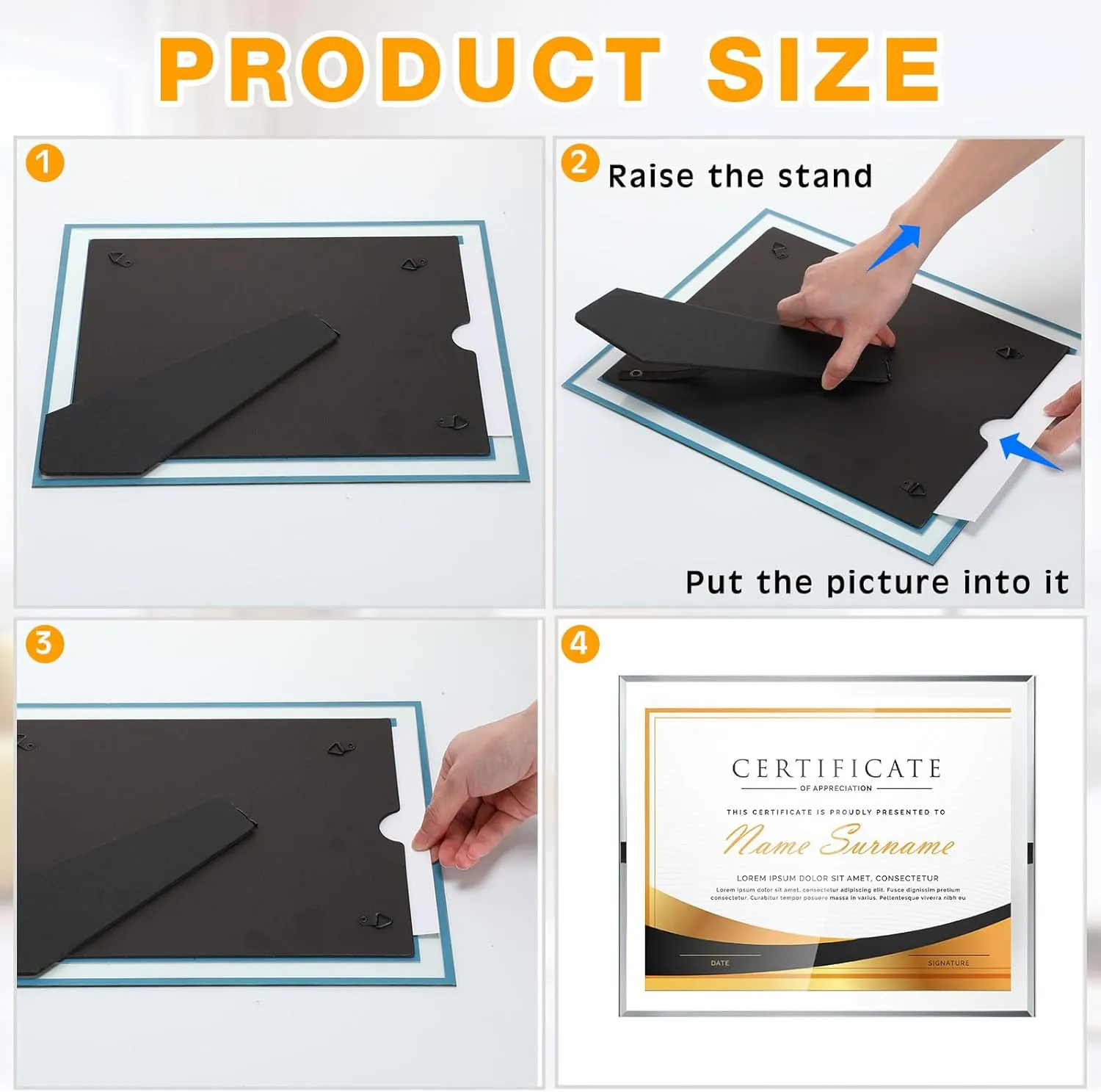 Wesiti 12 Pcs Glass Certificate Frames Picture Frames Set Clear Diploma Frames Document Frames for Photo Gift Award Tabletop Display
