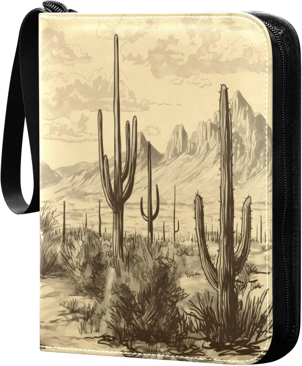 West Cow Boy Card Binder 4 Pocket Collectible Trading Card Albums with 50 Sleeves Double Side PU Waterproof 3 Ring for Sports & Game Cards