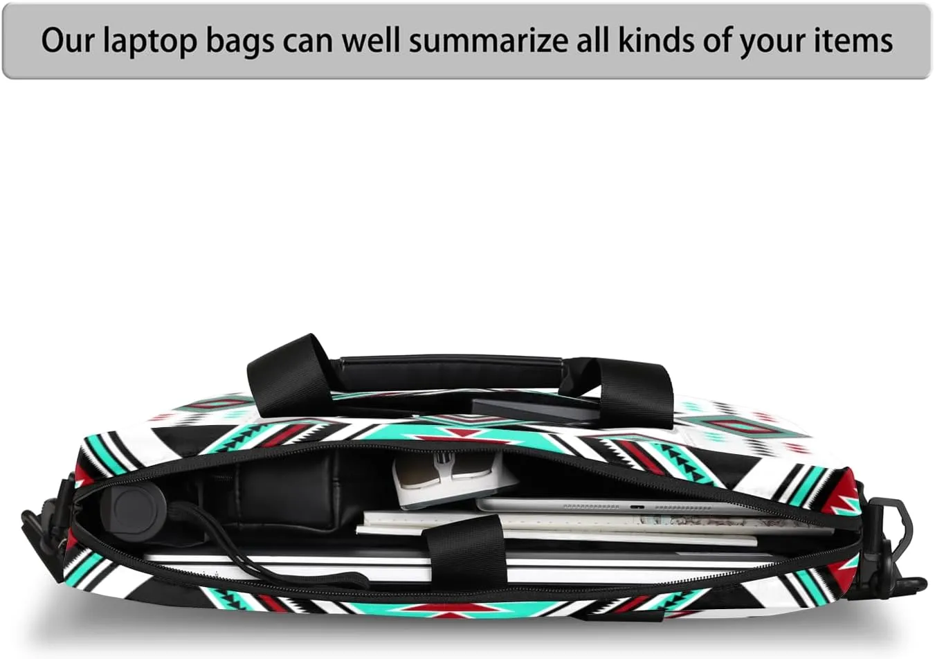 Western Aztec Boho Laptop Sleeve Case 14 15 15.6 inch, Western Aztec Boho Laptop Briefcase Shoulder Bag Waterproof Travel Computer Cover Carrying Bags