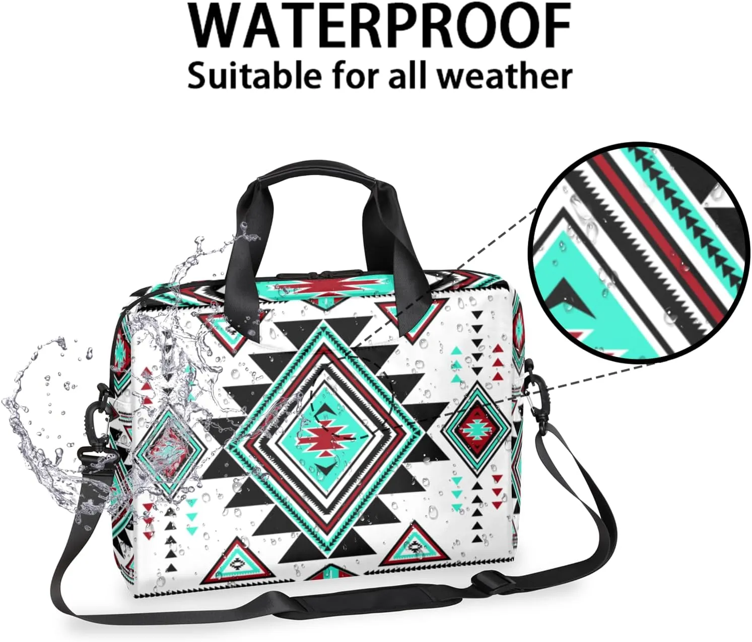 Western Aztec Boho Laptop Sleeve Case 14 15 15.6 inch, Western Aztec Boho Laptop Briefcase Shoulder Bag Waterproof Travel Computer Cover Carrying Bags