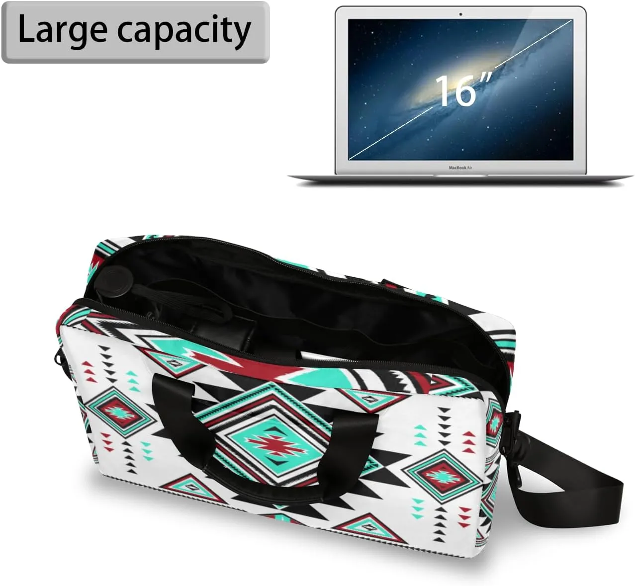 Western Aztec Boho Laptop Sleeve Case 14 15 15.6 inch, Western Aztec Boho Laptop Briefcase Shoulder Bag Waterproof Travel Computer Cover Carrying Bags