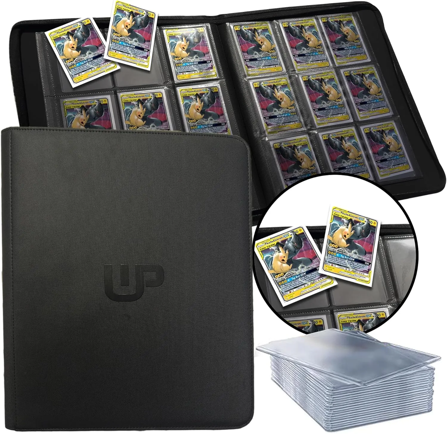 Whyze Toploader Binder with 20 Included Top Loaders! Holds 252 Cards - 9-Pocket Binder for 3" x 4" Rigid Card Holders, Perfect for Trading and Sports Cards