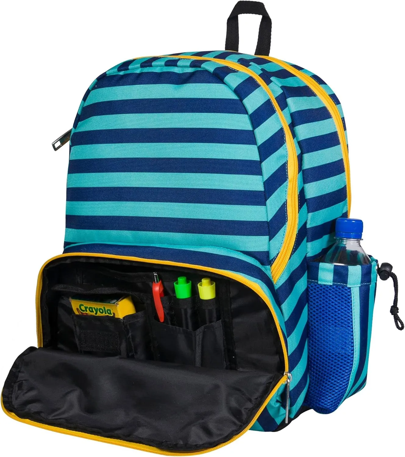 Wildkin 17-inch Kids Backpack – Durable, Lightweight School Bag for Boys & Girls - Blue Stripes