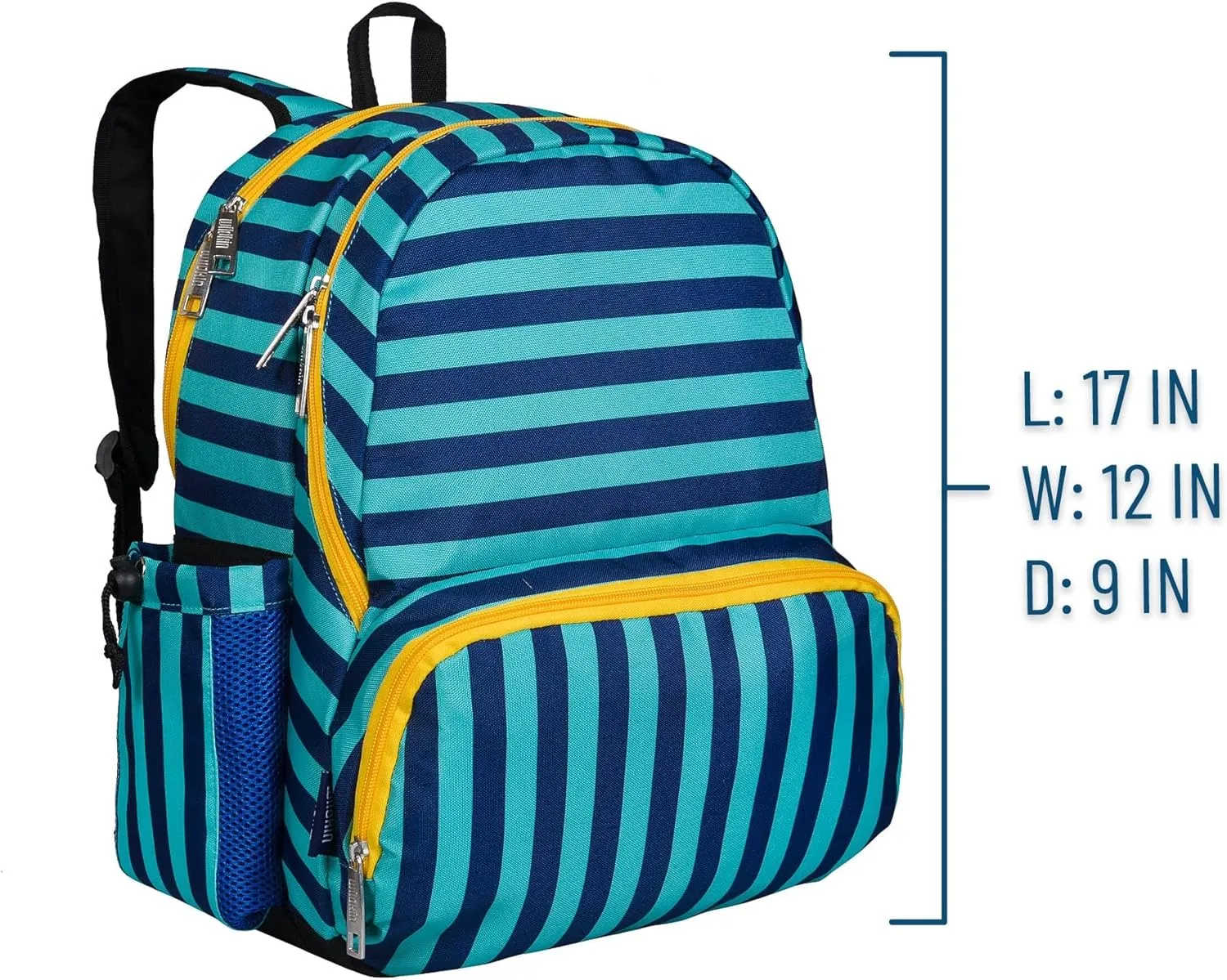 Wildkin 17-inch Kids Backpack – Durable, Lightweight School Bag for Boys & Girls - Blue Stripes