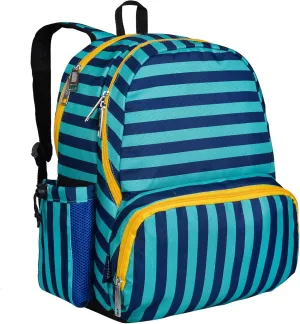 Wildkin 17-inch Kids Backpack – Durable, Lightweight School Bag for Boys & Girls - Blue Stripes