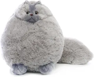 Winsterch Stuffed Animal Plushie Cat Stuffed Animal,Cute Soft Plush Cat Animals,Gray Stuffed Cat, Birthday for Kids,Boys,Girls,Fat Cat Stuffed Toy (Gray, 10 Inches)