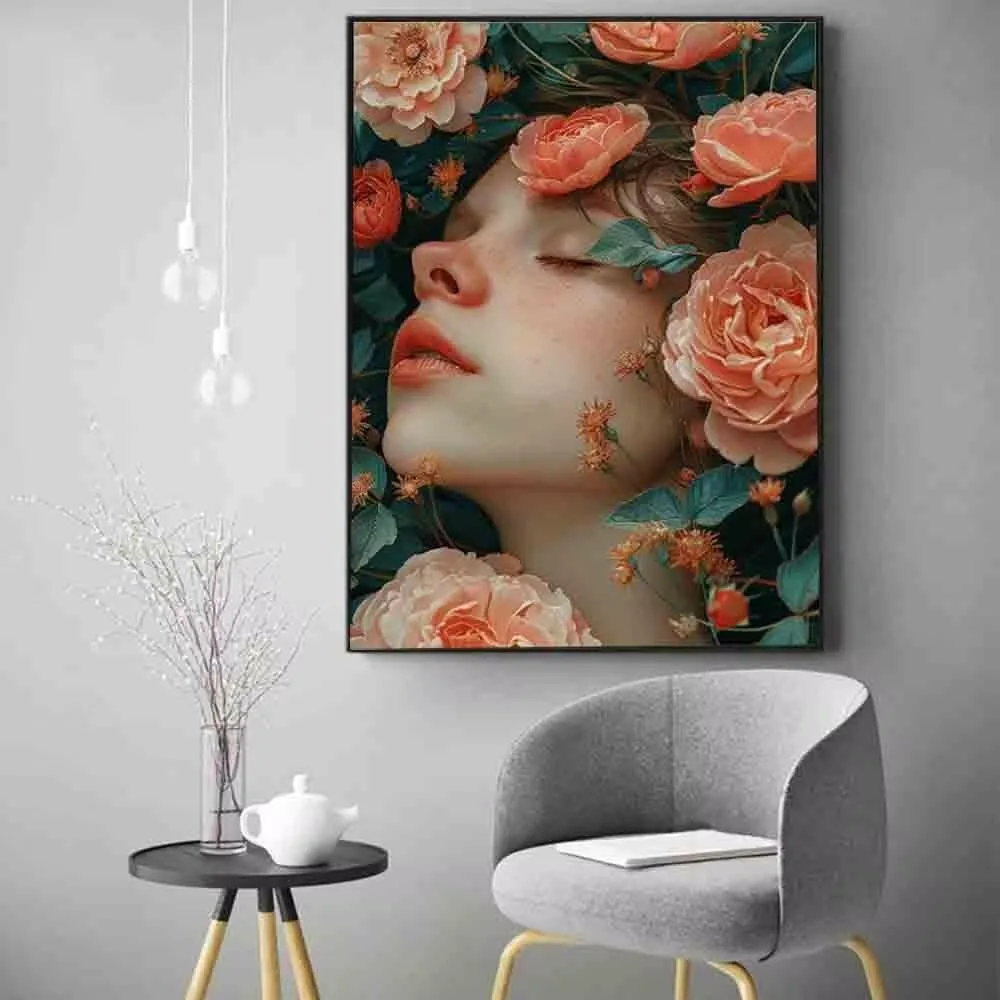 Woman Diamond Art Kits for Adults, Diamond Painting Flower Gem Arts and Crafts for Adults, 5D Square Full Drill Crystal Embroidery Paintings Pictures, Hobbies for women, Home Wall Decor 32x40in -24s2