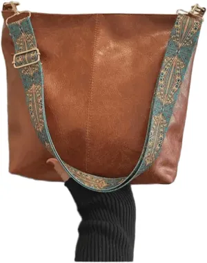 Women's Artificial leather large capacity bucket bag retro handbag crossbody bag single shoulder bag