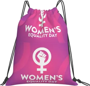 Women'S Equality Day 2024 Drawstring Backpack Rucksack Sackpack Travel Bags String Yoga Bags For Women Men 16 * 24 Inches, White