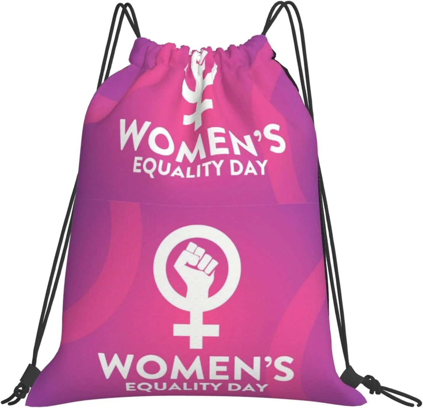 Women'S Equality Day 2024 Drawstring Backpack Rucksack Sackpack Travel Bags String Yoga Bags For Women Men 16 * 24 Inches, White