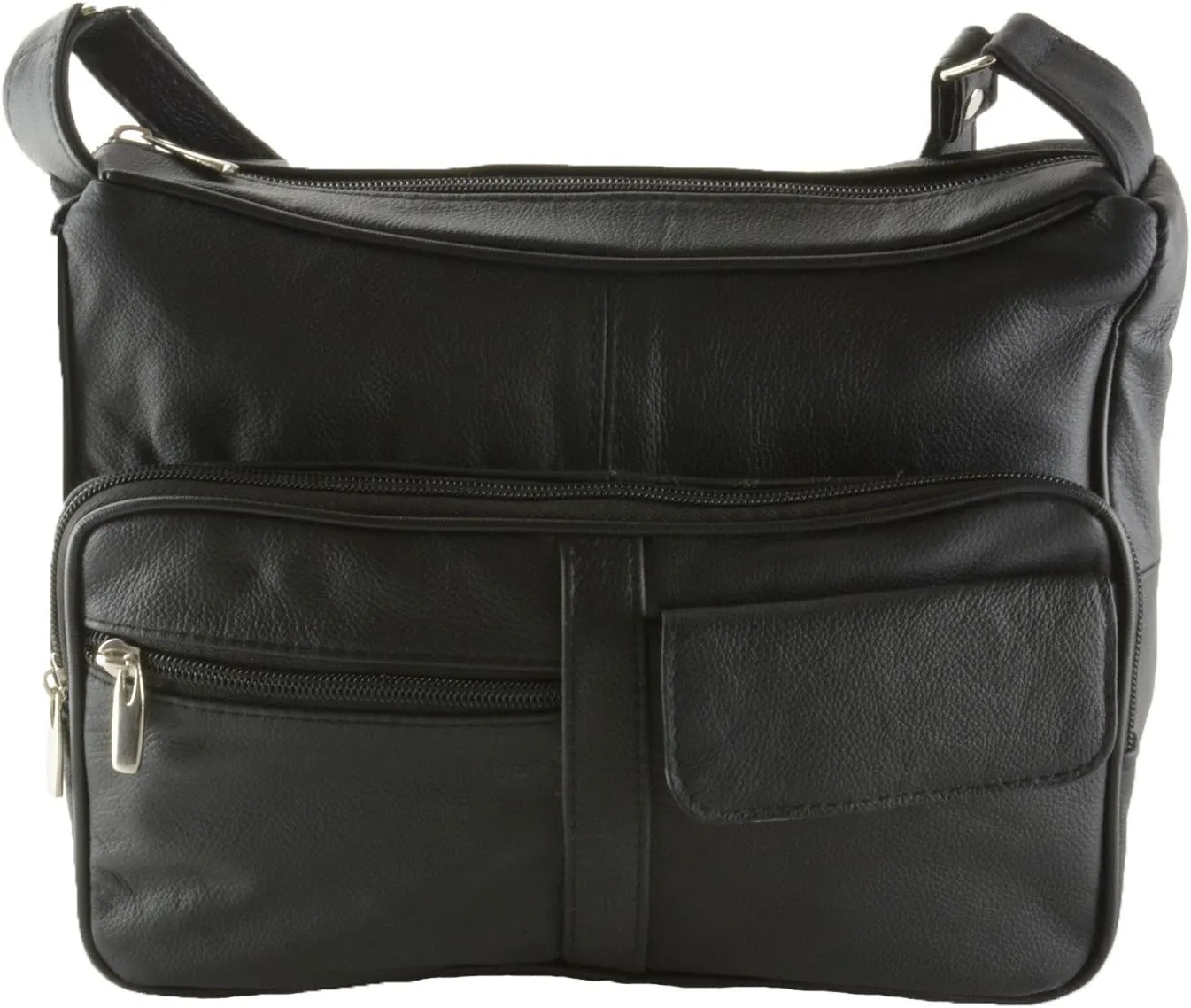 Women's Genuine Leather Cross Body Shoulder Strap Organizer Purse, (One Size)
