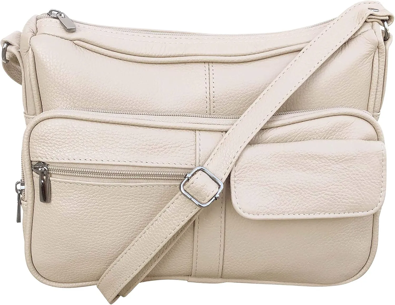 Women's Genuine Leather Cross Body Shoulder Strap Organizer Purse, (One Size)