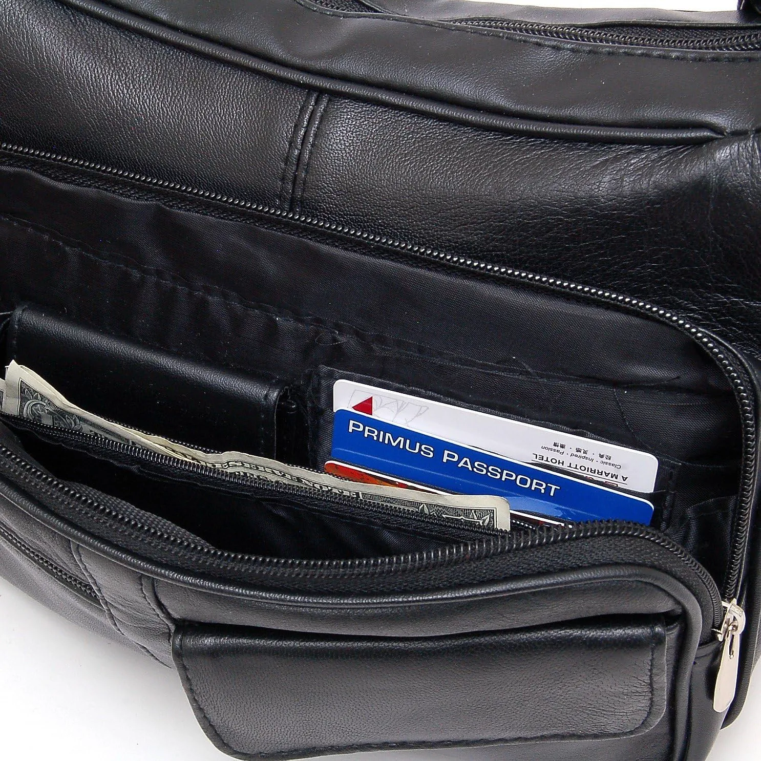 Women's Genuine Leather Cross Body Shoulder Strap Organizer Purse, (One Size)