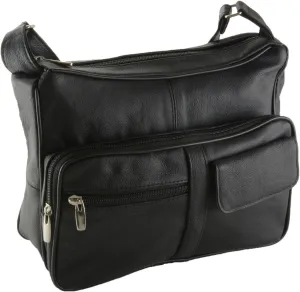 Women's Genuine Leather Cross Body Shoulder Strap Organizer Purse, (One Size)