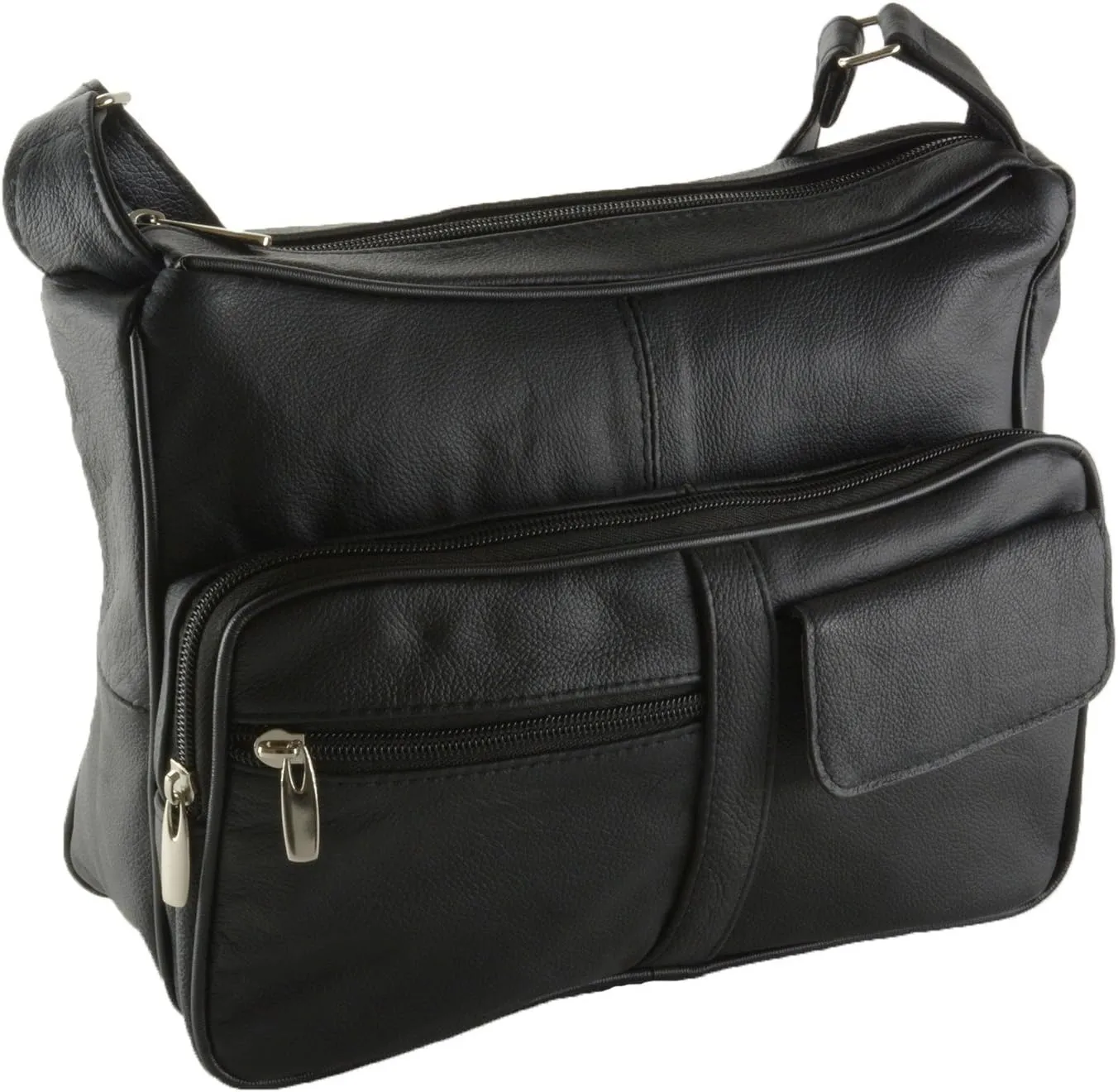 Women's Genuine Leather Cross Body Shoulder Strap Organizer Purse, (One Size)