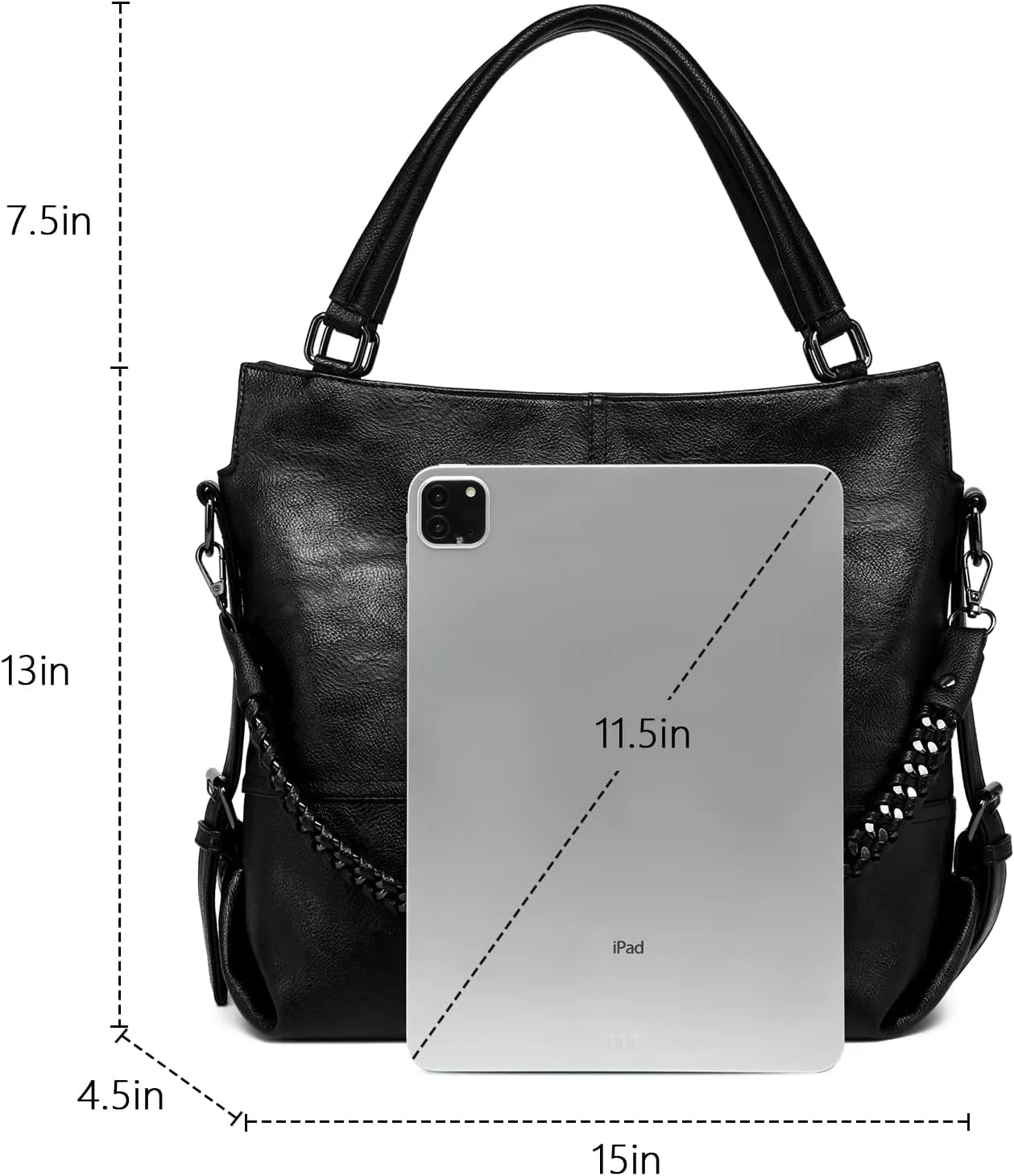 Women's Tote foreskin and leather work handbag, crossbody bag, large capacity shoulder bag