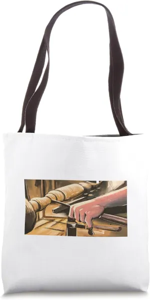 Wood Turning Lathe Tool Set Chisels Woodturning Woodturner Tote Bag