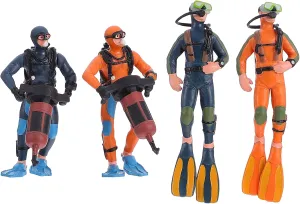 Yardwe 4pcs Mini Scuba Diver Figurine Diver Model Miniature Swimmers Toy Diver Landscape Ornaments for Fish Tank Aquarium