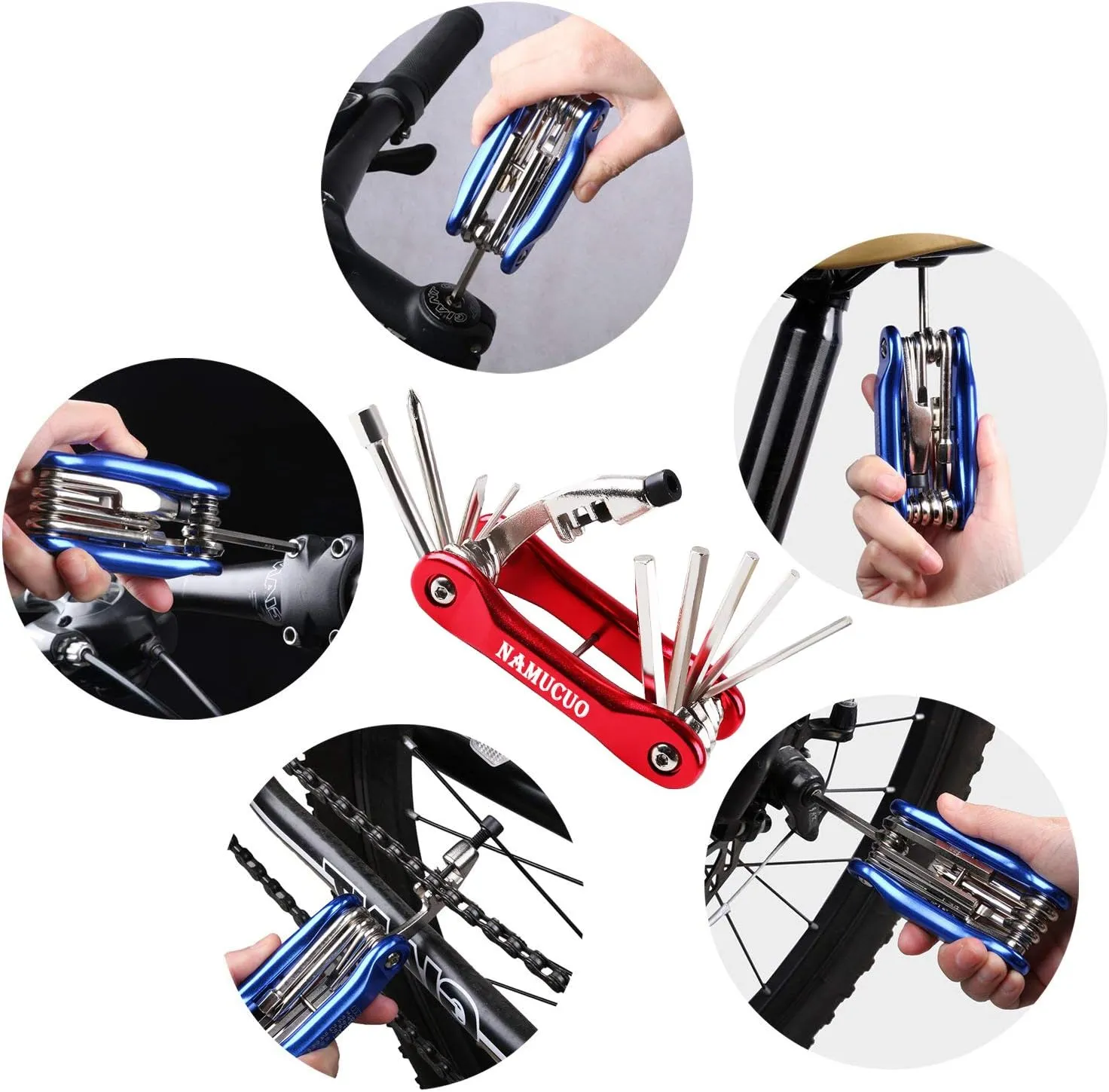 YBEKI 10-in-1 Bike Repair Kit with, 3-in-1 Tire Levers, Glueless Patches, Multifunctional Bone Wrench & Waterproof Saddle Bag | Compact Bicycle Multi-Tool Kit for Emergency Roadside Repairs