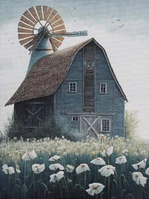 YEEIFFD Windmill Shed 5d DIY Diamond Art Painting, Landscape Series Painting, Suitable for Home, Office, and Wall Decoration, Ideal Gift for Family and Friends 12x16 Inch