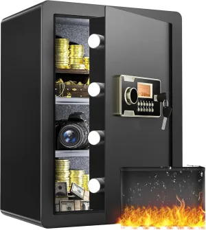 YITAHOME Large Safe Box with Fireproof Document Bag, Digital Keypad and Removable Shelf, Security Home Safe for Home Office Hotel Protects Important Valuables 3.5 Cubic Feet