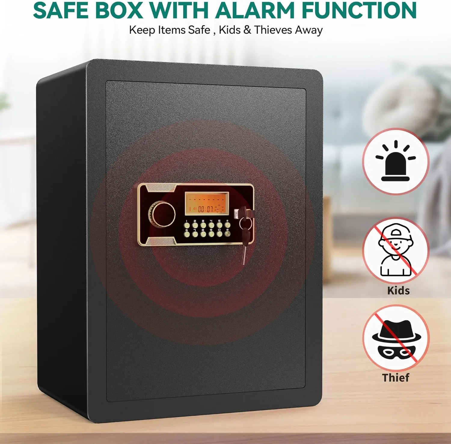 YITAHOME Large Safe Box with Fireproof Document Bag, Digital Keypad and Removable Shelf, Security Home Safe for Home Office Hotel Protects Important Valuables 3.5 Cubic Feet